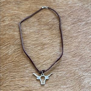 Handmade short long horn necklace